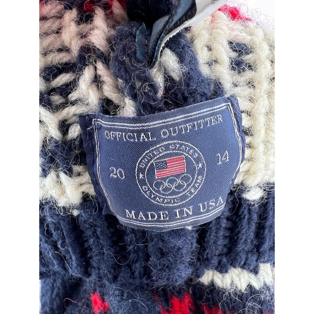 Polo Ralph Lauren Team USA 2014 Sochi Olympics Wool Beanie Hat Navy Blue Red - Picture 4 of 7
